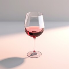 3d render illustration of a glass of red wine isolated 