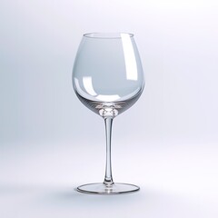 3d render illustration of an empty wine glass isolated on white background
