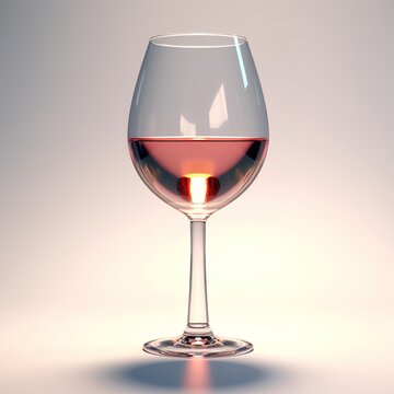 3d render illustration of a glass of red wine isolated  