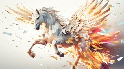 The winged horse pegasus from the greek mythology
