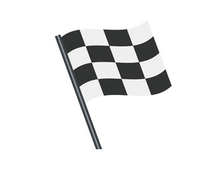 The isolated vector rectangular black and white squares checkerboard pattern racing flag icon, used to signal the start or end of  motor car race tournament
- 665437101