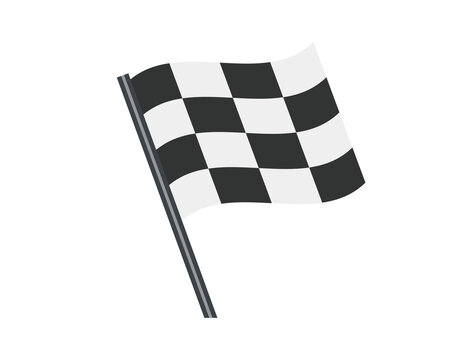 The isolated vector rectangular black and white squares checkerboard pattern racing flag icon, used to signal the start or end of  motor car race tournament
