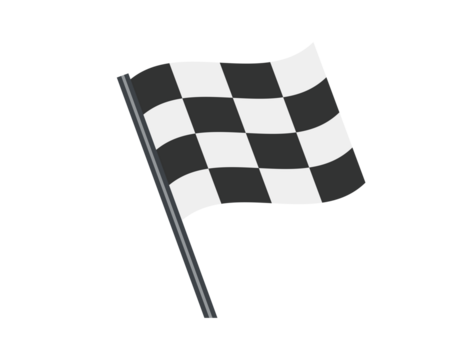 The isolated vector rectangular black and white squares checkerboard pattern racing flag icon, used to signal the start or end of  motor car race tournament
 - Powered by Adobe