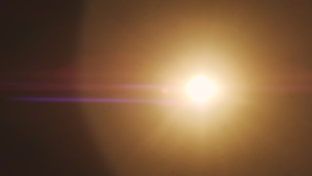 Anamorphic lens flares advertisement template creative concept. Abstract overlay with warm spot light transition.