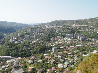 Chiatura view from the observation deck of the city in Imereti Georgia