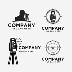 land surveying logo icon and vector	 - obrazy, fototapety, plakaty