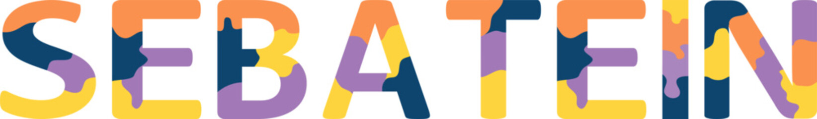Sebatein Colorful 3d Abstract Text name
