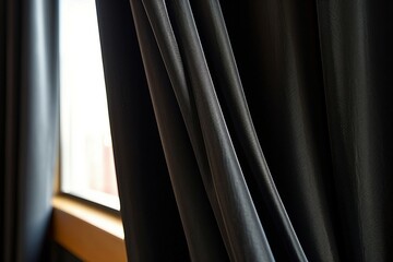 Fototapeta premium a close up of a black curtain