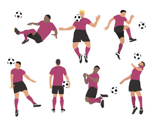 Variety of men playing football