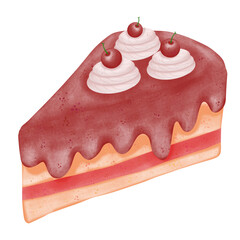 The cherries cake is yummy.