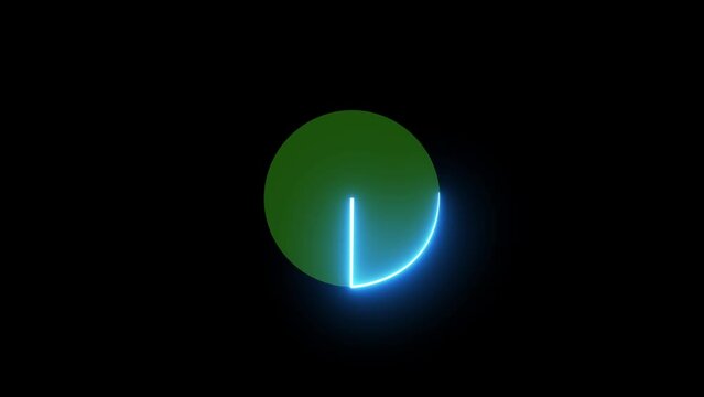 circle stock and Mendel point to rotation a neon line animation on the black background