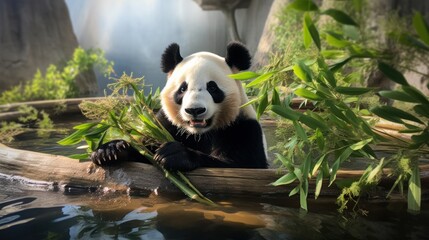 Visitor visits panda at National Zoo.