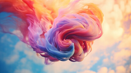 Cinema graph twirl of colorful clouds
