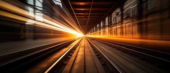 Fototapeta na wymiar highspeed transit. railroad and railway. motion image illustration