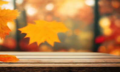 Autumn Leaves on an Empty Table 