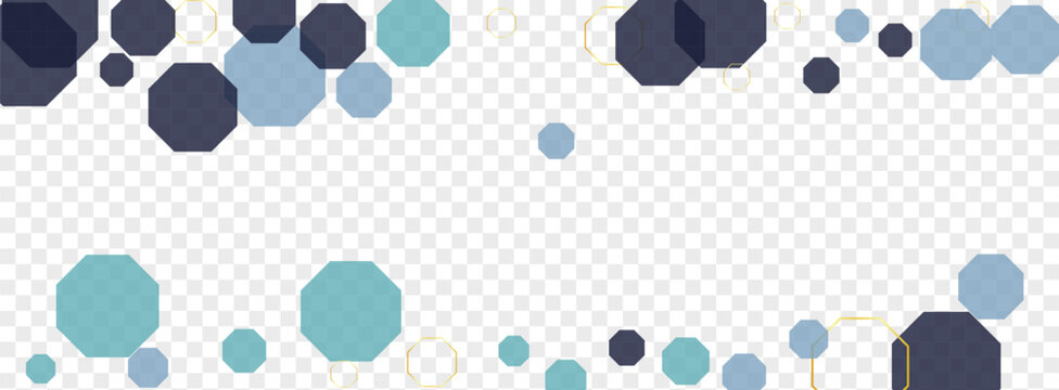 Dark Blue Hexagon Background Transparent Vector. Geometric Chemical Mosaic. Biology Backdrop. Turquoise Honeycomb Digital. Atom Wallpaper.