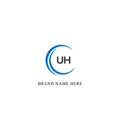 UH logo. U H design. White UH letter. UH, U H letter logo design. Initial letter UH linked circle uppercase monogram logo. U H letter logo vector design. 