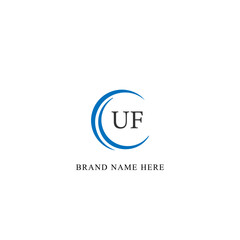 UF logo. U F design. White UF letter. UF, U F letter logo design. Initial letter UF linked circle uppercase monogram logo. U F letter logo vector design. 