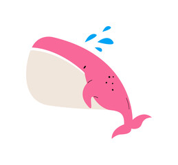 Cute whale, Sea life. Colorful vector illustration