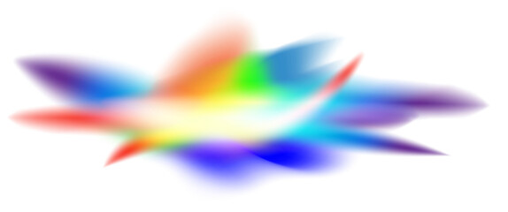 Iridescent crystal leak glare reflection effect. Optical rainbow lights, glare, leak, streak overlay. Falling confetti. Colorful lenses and light flares with transparent effects. PNG.