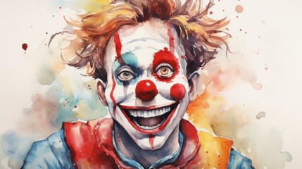 The funny the laughing clown, April fools Day symbol - obrazy, fototapety, plakaty
