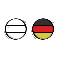 Hand Drawn Germany Flag Icon Vector Design.