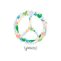 Hand Drawn Peace Calligraphy Text Vector Design.
