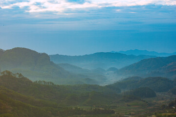 Wuyishan, Wuyishan City, Fujian Province - the view of mountains facing the sky at sunrise