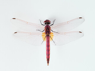 Dragonfly on a white background. Violet Dropwing. Trithemis annulata