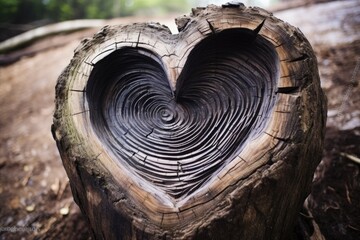 Heart carved on a tree trunk A Carved Love Heart