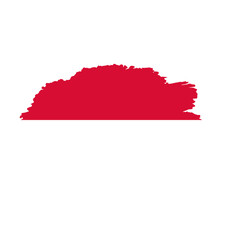 Fototapeta premium National flag of MONACO with brush stroke effect on white background