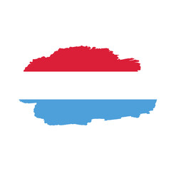 Obraz premium National flag of LUXEMBOURG with brush stroke effect on white background