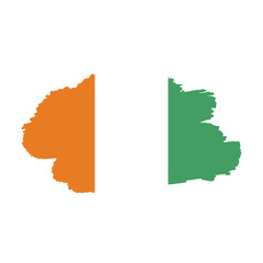 National flag of Ivory Coast with brush stroke effect on white background © Thushan