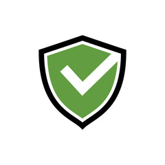 Shield and Check Mark Icon Vector Design Template