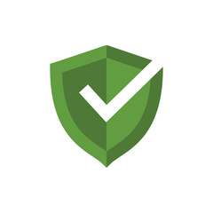 Shield and Check Mark Icon Vector Design Template