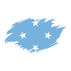 National flag of  the Federated States of Micronesia with brush stroke effect on white background