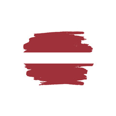 National flag of LATVIA with brush stroke effect on white background