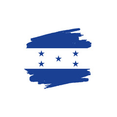 National flag of  Honduras with brush stroke effect on white background
