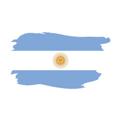 National flag of  Argentina with brush stroke effect on white background