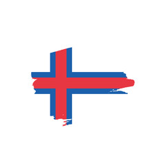 National flag of the Faroe Islands  with brush stroke effect on white background