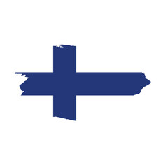 Obraz premium National flag of Finland with brush stroke effect on white background