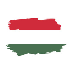 National flag of HUNGARY with brush stroke effect on white background