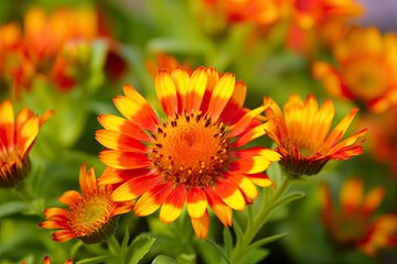 Gaillardia or Blanket Flower. Bright and Colorful Shades of Warm Tones.