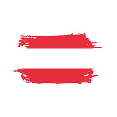 National flag of Austria with brush stroke effect on white background
