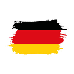 National flag of Germany with brush stroke effect on white background