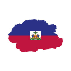 Obraz premium National flag of Haiti with brush stroke effect on white background