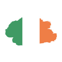 National flag of Ivory Coast  with brush stroke effect on white background