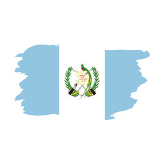 National flag of Guatemala with brush stroke effect on white background