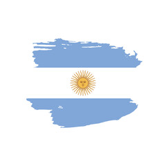 National flag of Argentina with brush stroke effect on white background