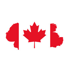 National flag of Canada  with brush stroke effect on white background